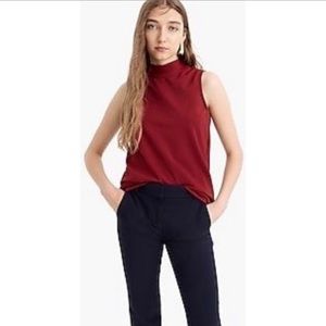 J.Crew Mock Neck Wine‎ Red Velvet Tank
